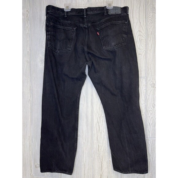 Levi's 501XX Button Fly Straight Leg Denim Jeans Men's Size 44x32 Black Red Tab - Picture 2 of 10